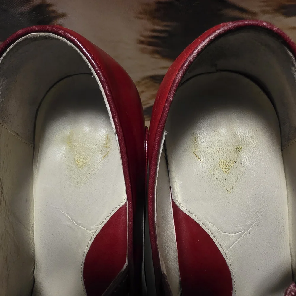 John Fluevog Operetta IlLEANA Red & Wine Comfortable Vintage Heels - Picture 6 of 9